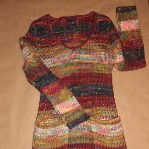 Rainbow Patterned Sweater Dress